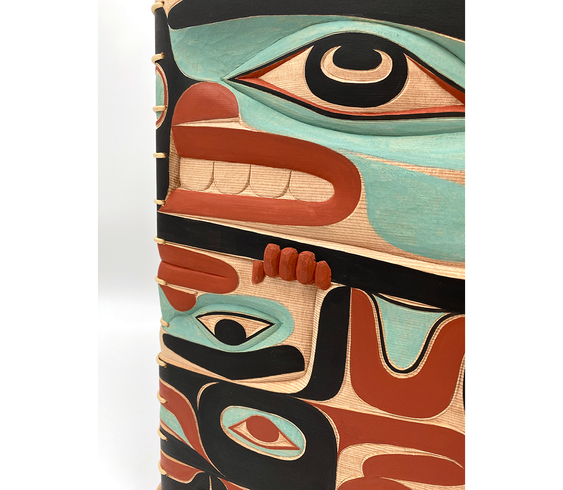 Humpback Whale Escapes Thunderbird Carved Bentwood Box - David Stephens